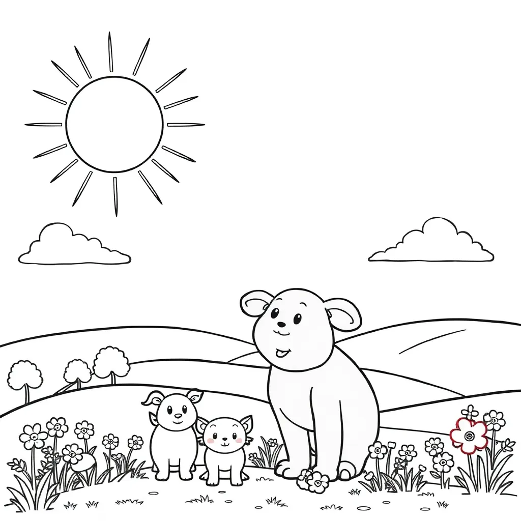 Sun coloring page