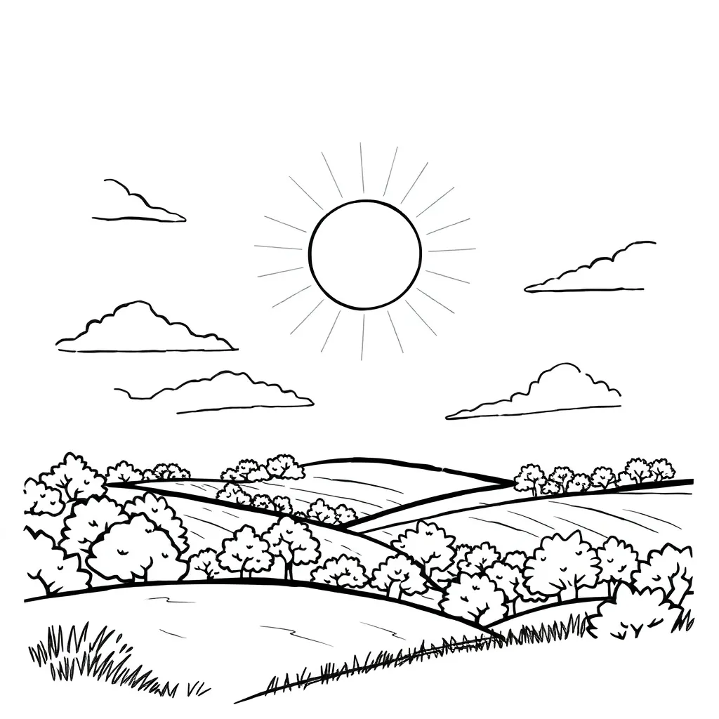 Sun coloring page