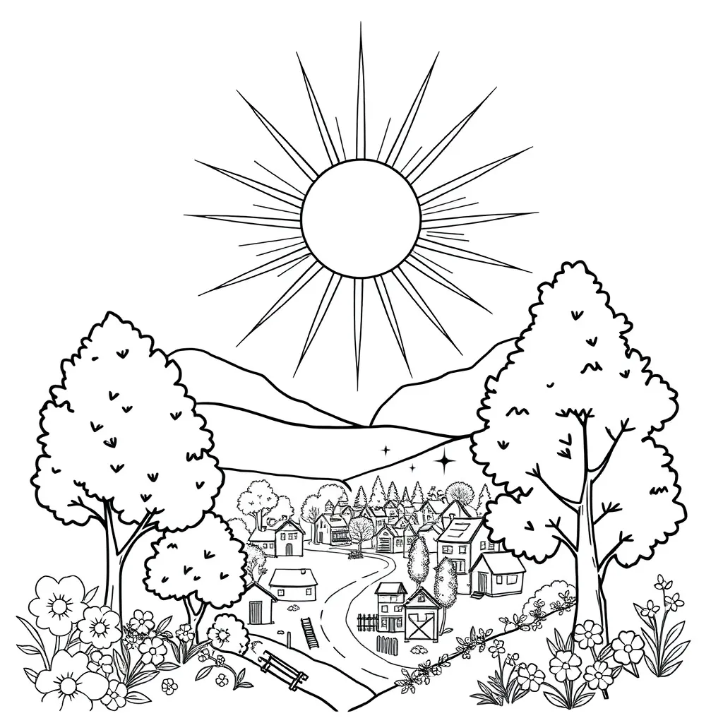 Sun coloring page