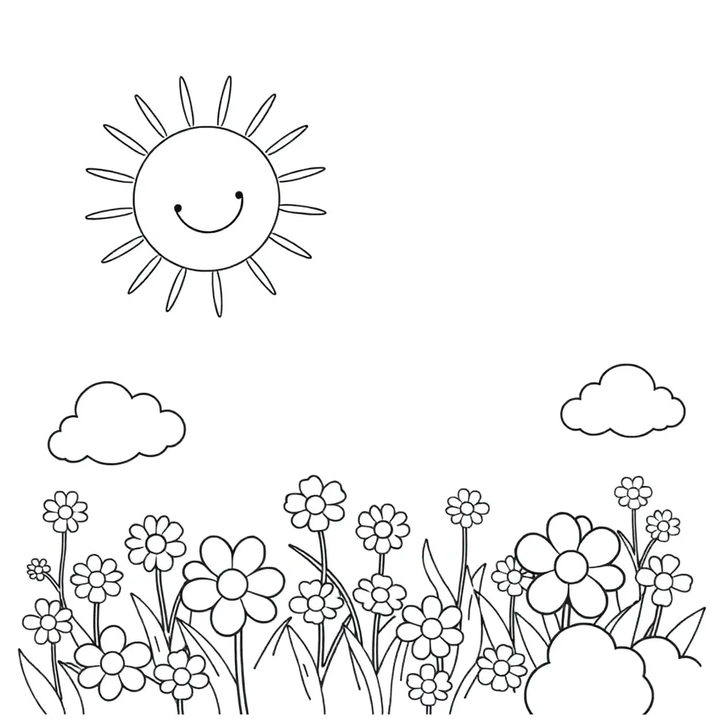 Sun coloring page