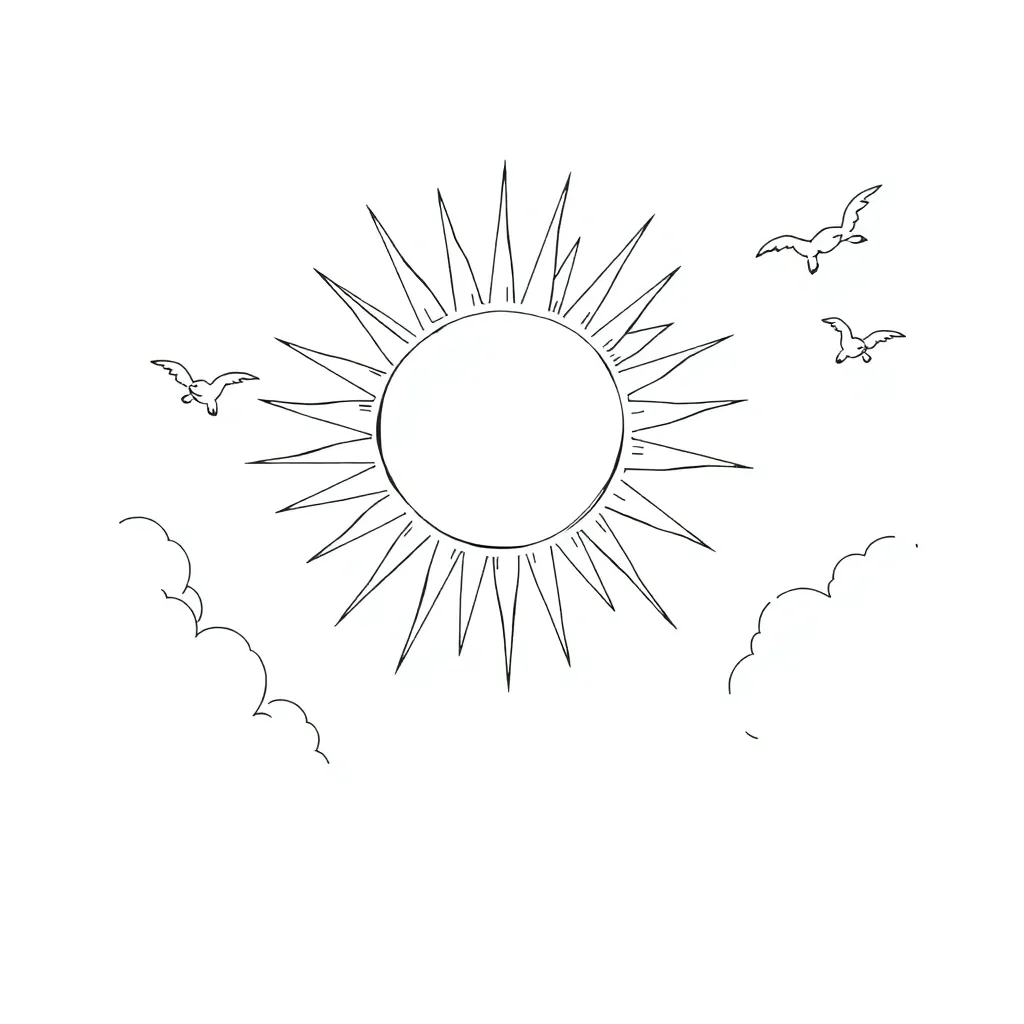 Sun coloring page