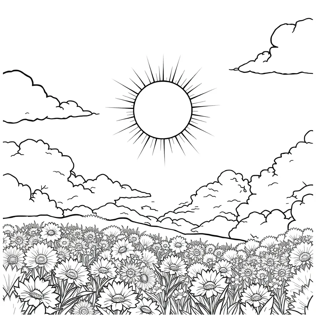Sun coloring page
