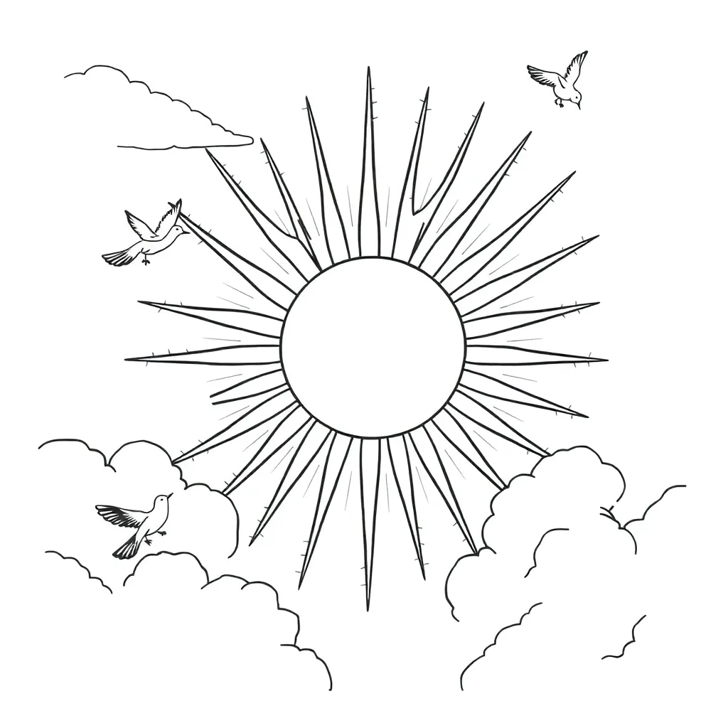 Sun coloring page