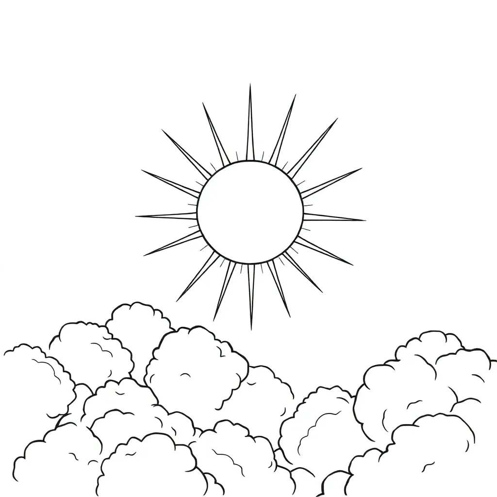 Sun coloring page