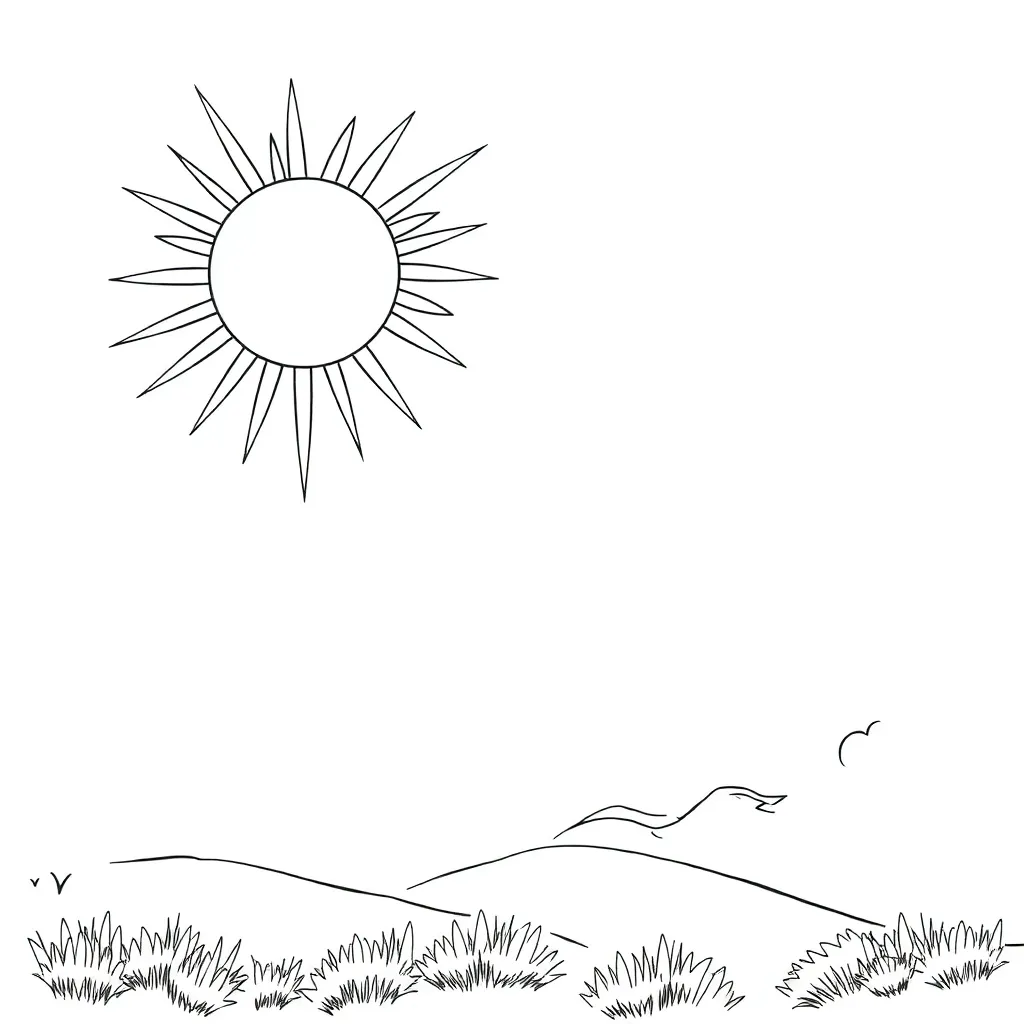 Sun coloring page