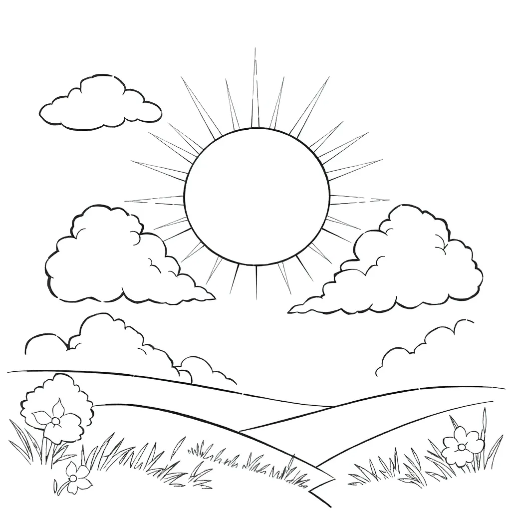 Sun coloring page