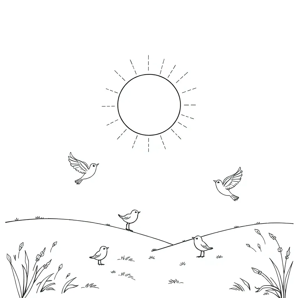 Sun coloring page