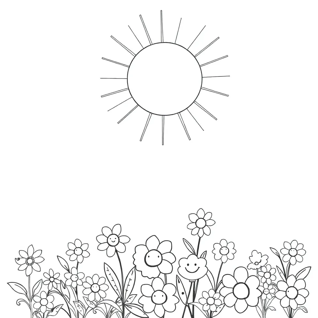 Sun coloring page