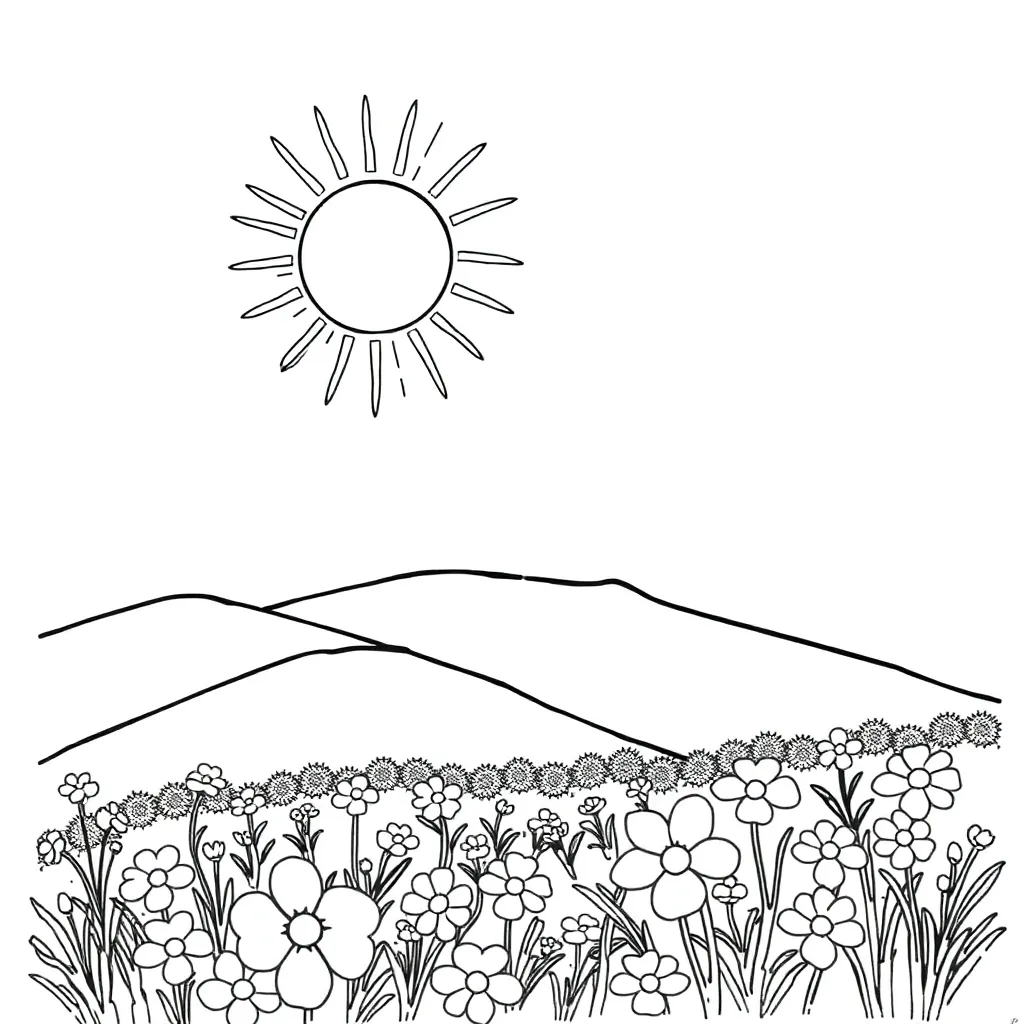 Sun coloring page