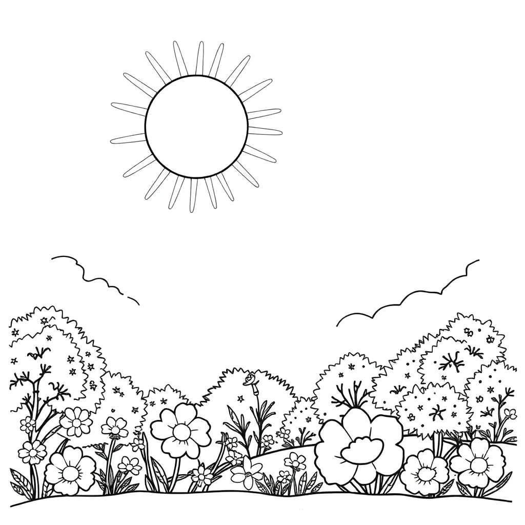 Sun coloring page