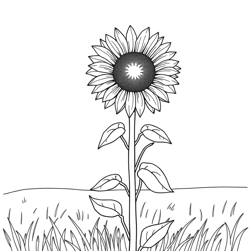 Sunflower coloring page