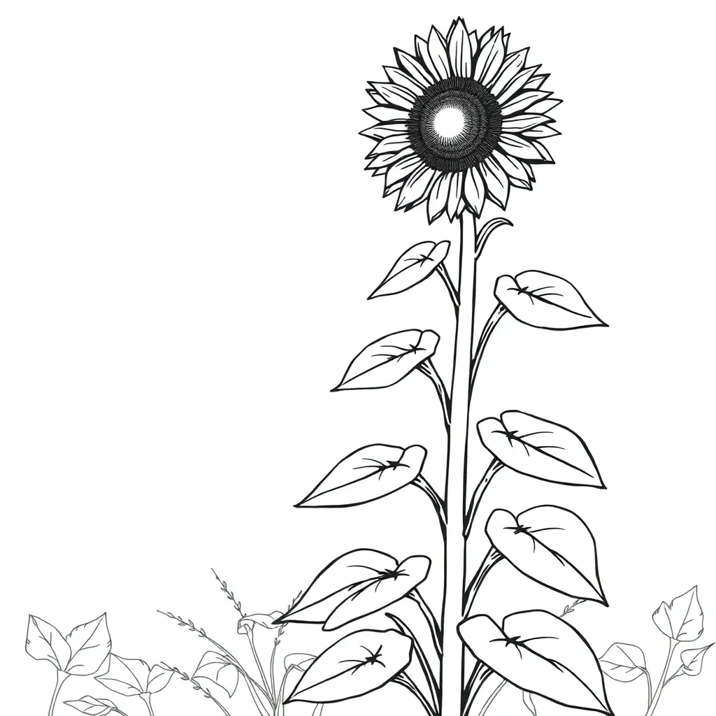 Sunflower coloring page