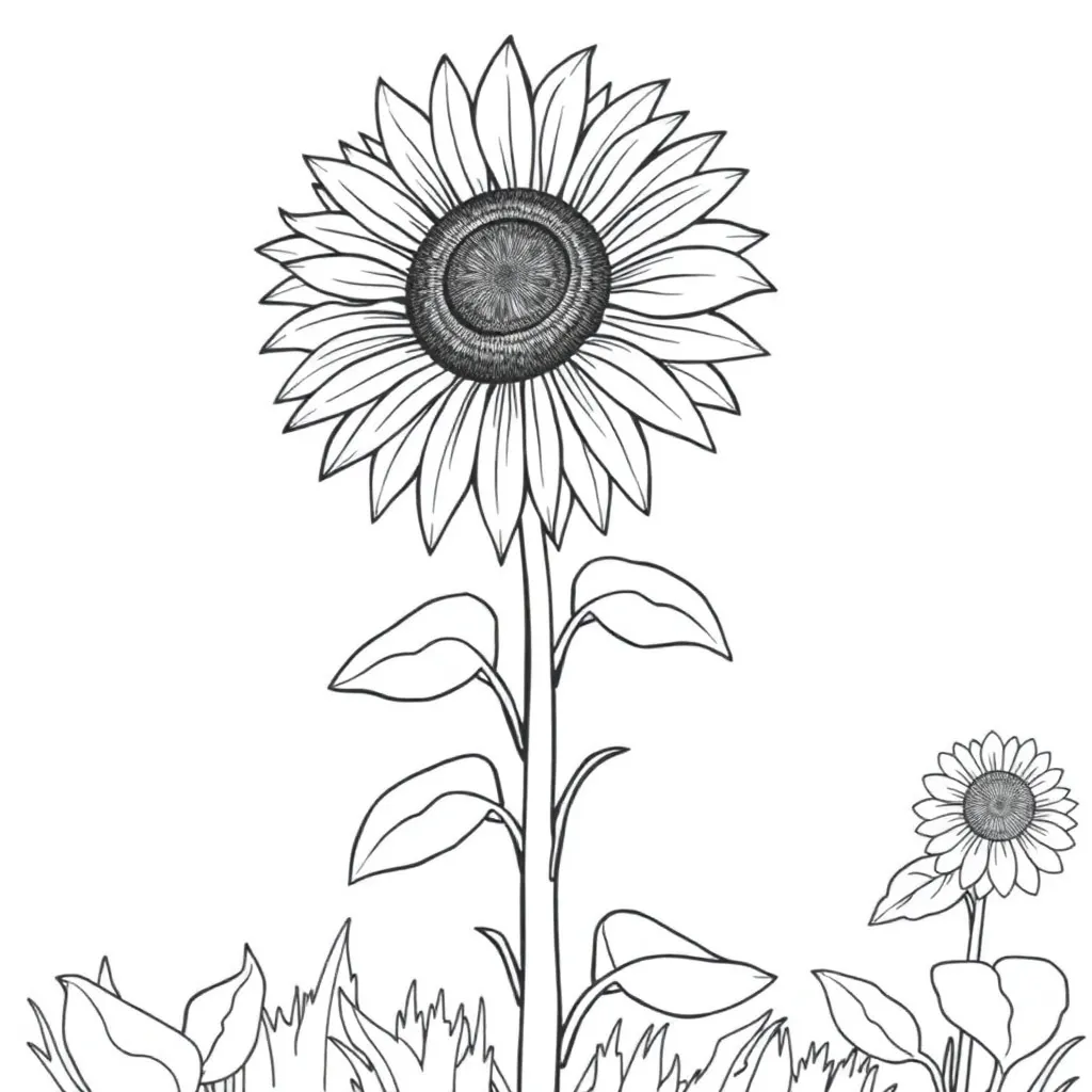 Sunflower coloring page