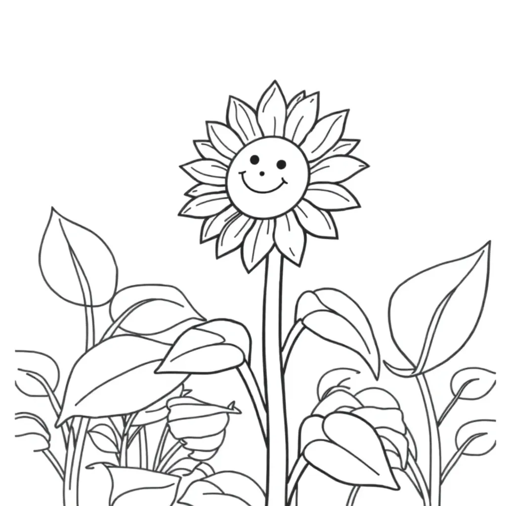 Sunflower coloring page