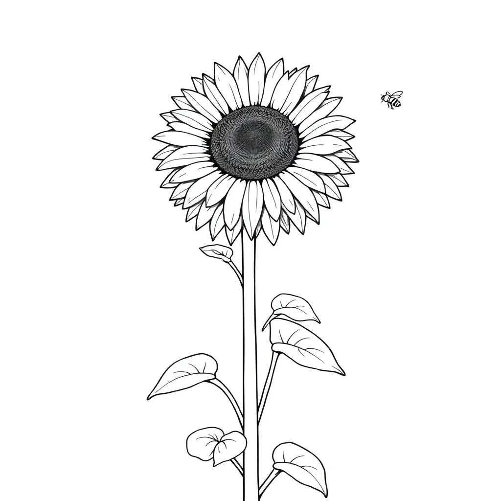Sunflower coloring page