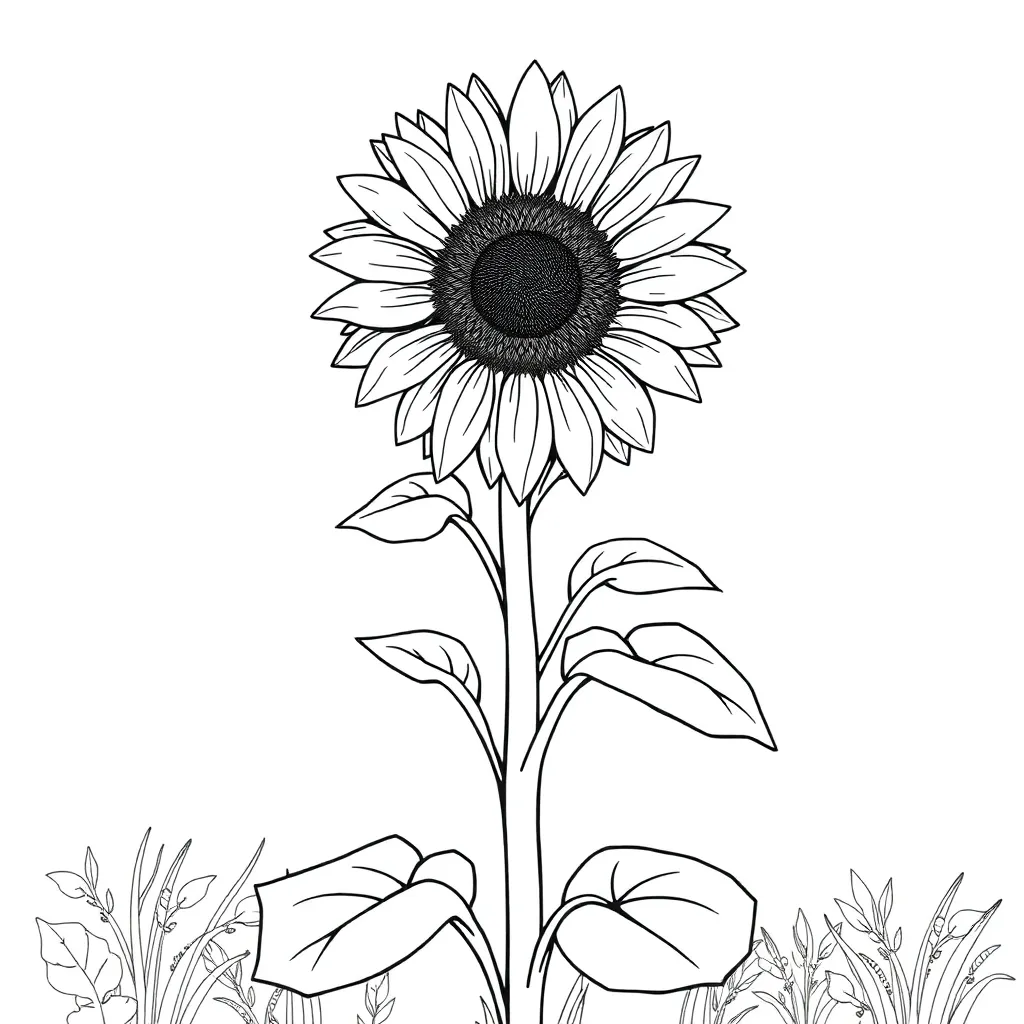 Sunflower coloring page