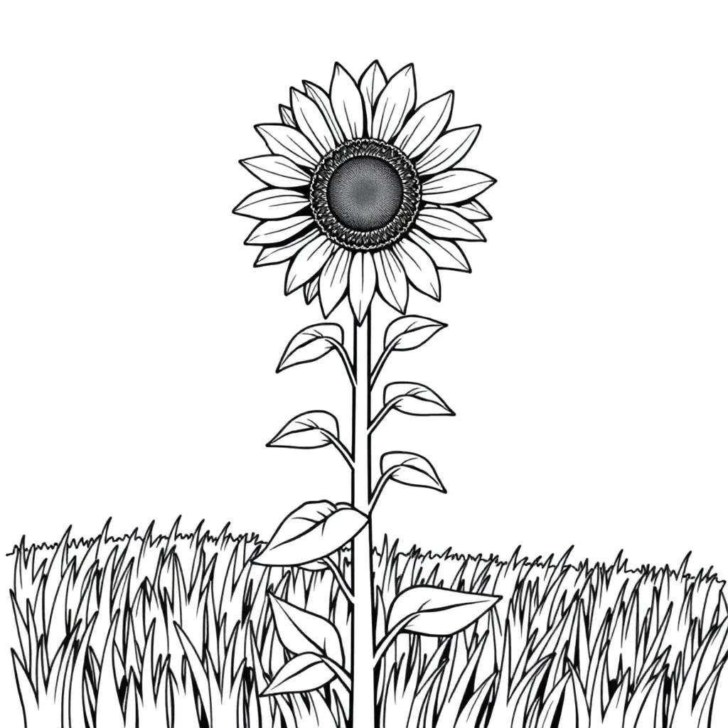 Sunflower coloring page