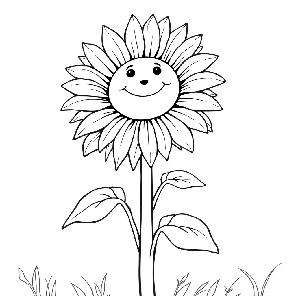 Sunflower coloring page
