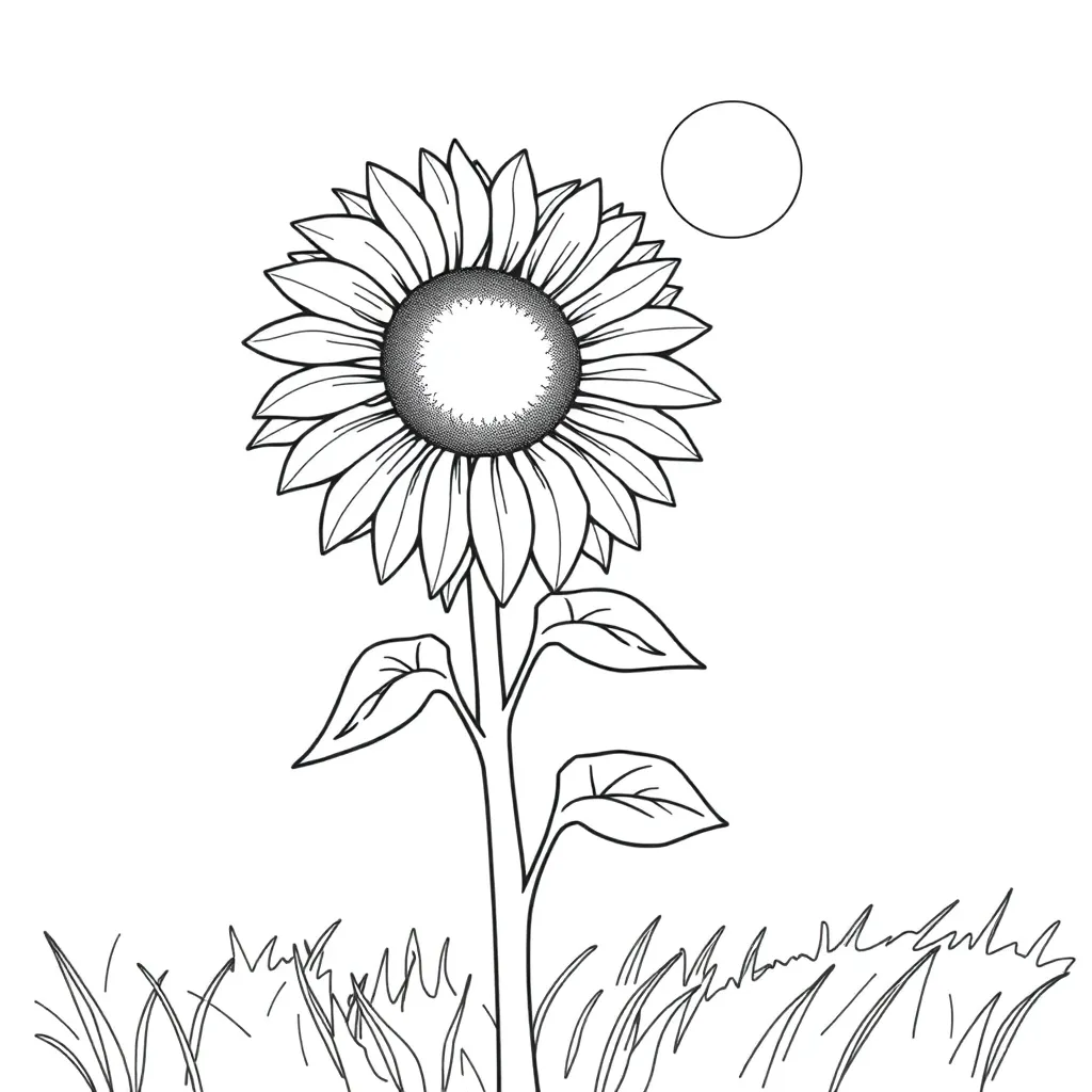 Sunflower coloring page