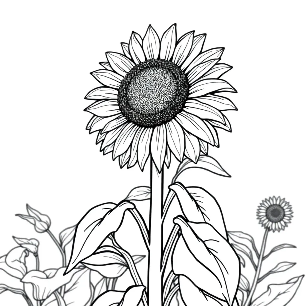 Sunflower coloring page