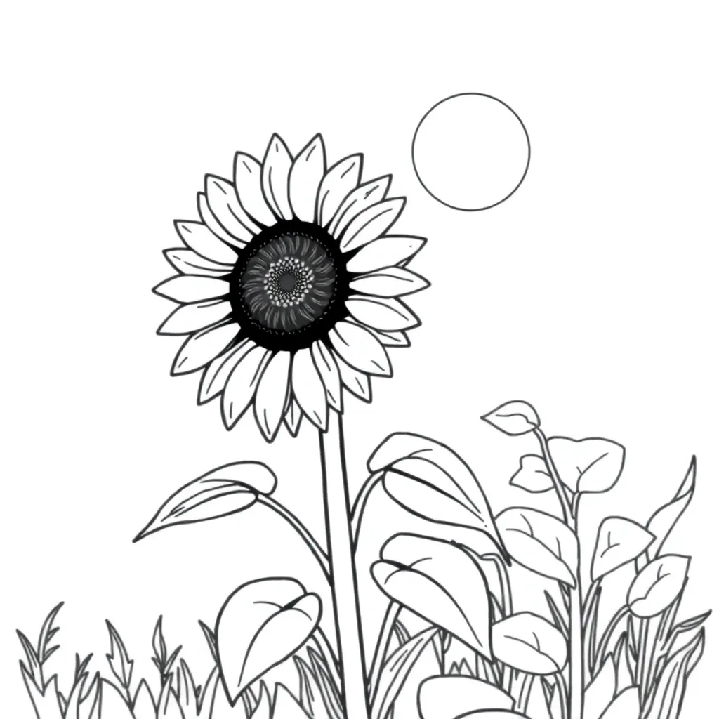 Sunflower coloring page
