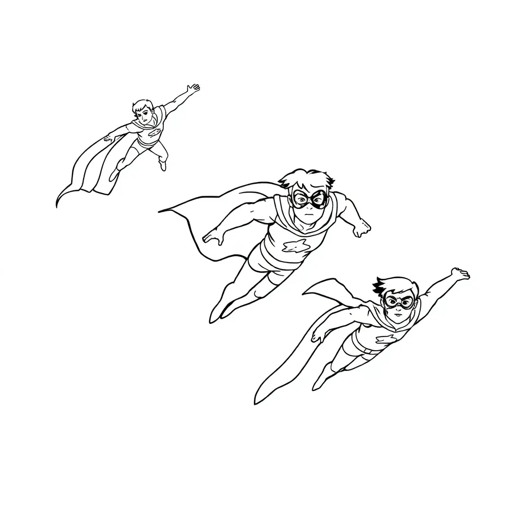 Superheroes coloring page