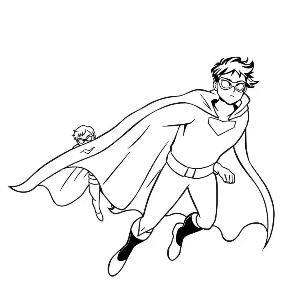 Superheroes coloring page