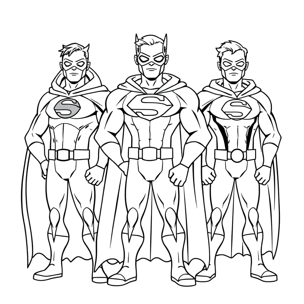 Superheroes coloring page