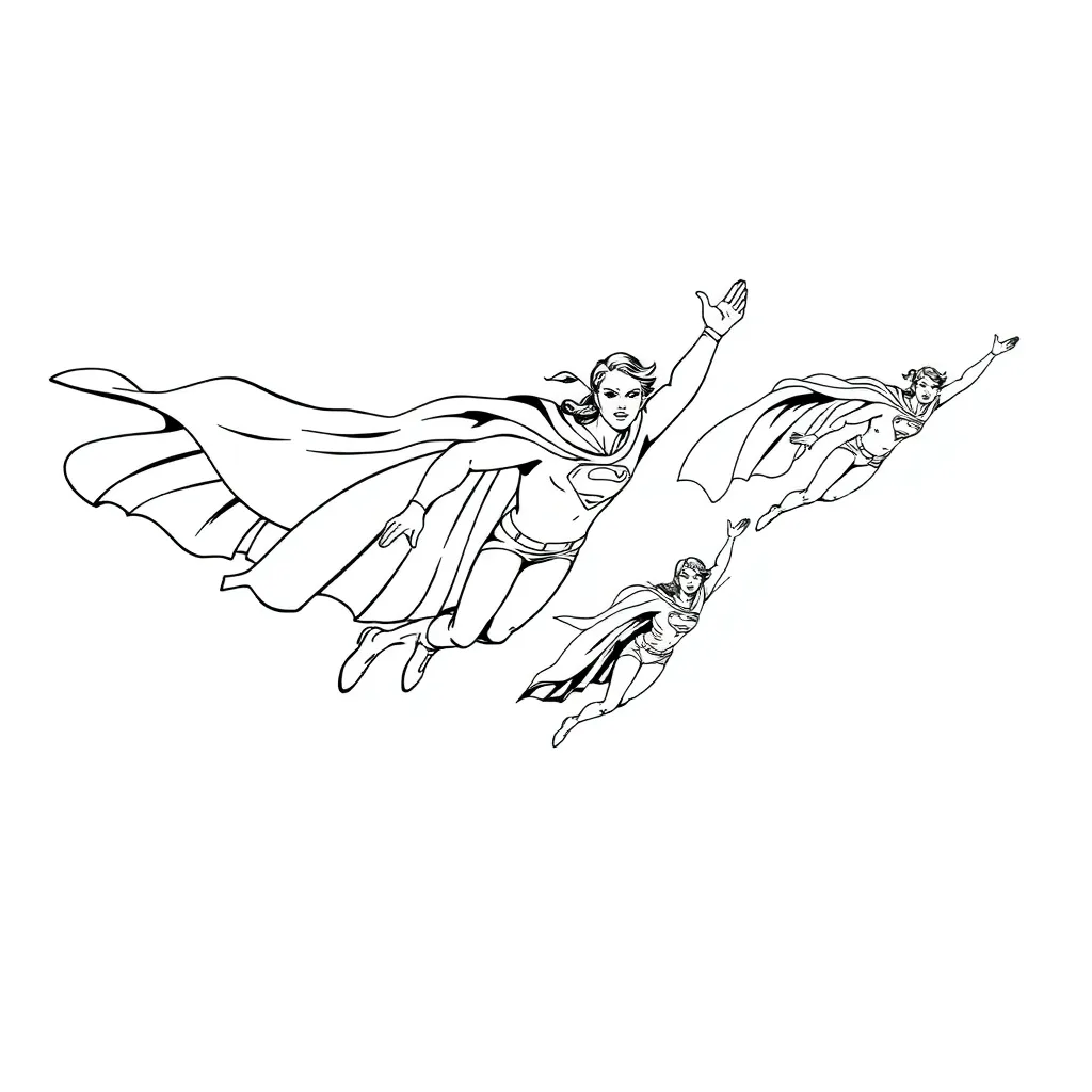 Superheroes coloring page