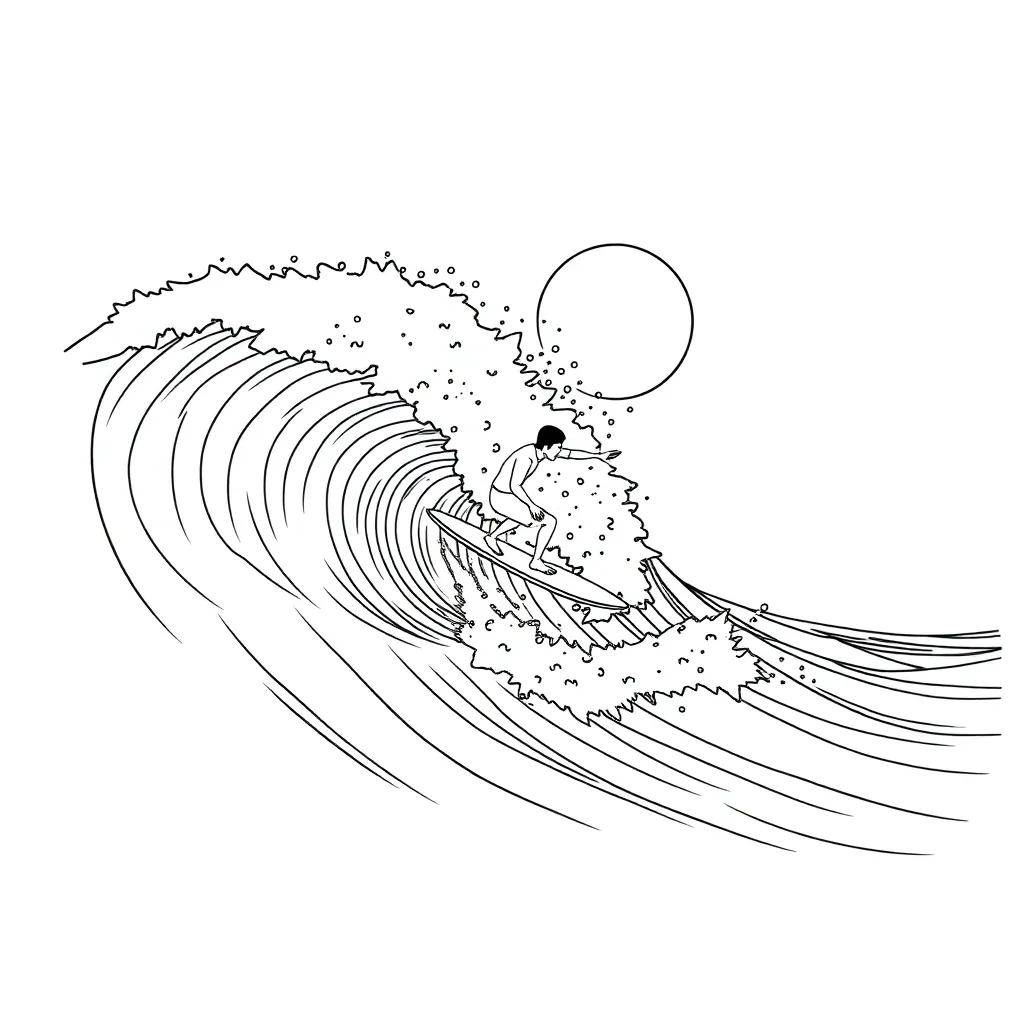 Surfer coloring page