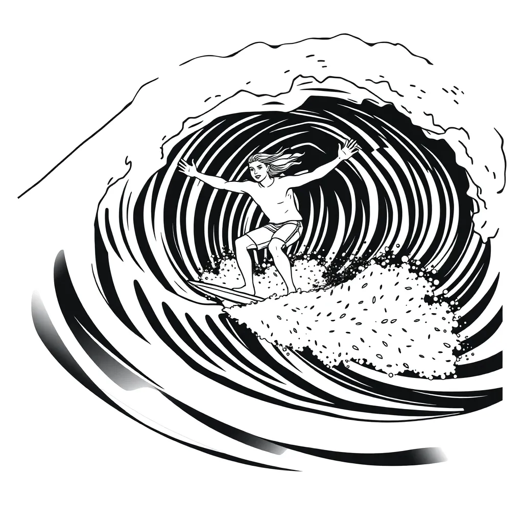 Surfer coloring page