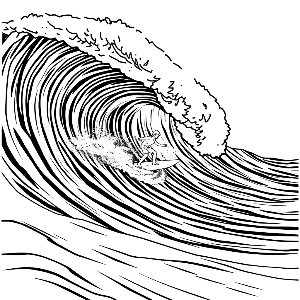 Surfer coloring page