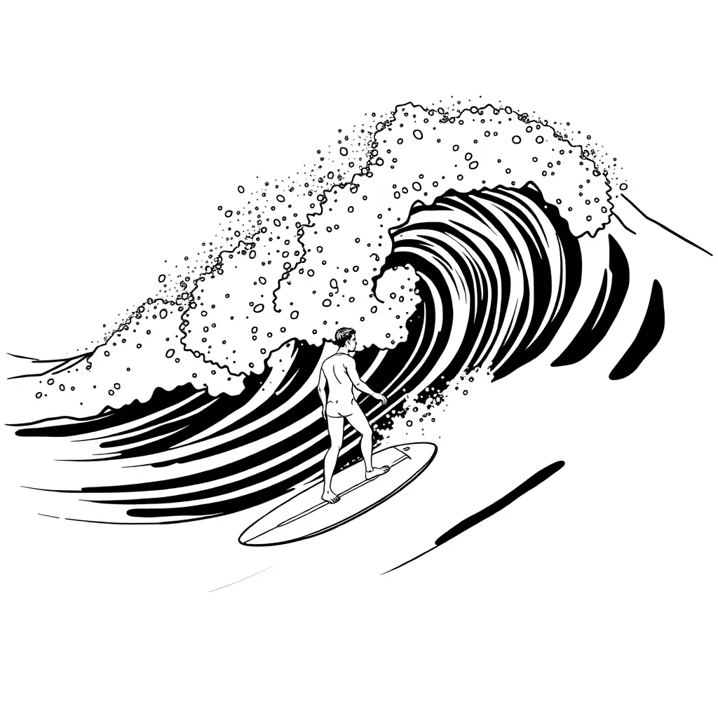 Surfer coloring page