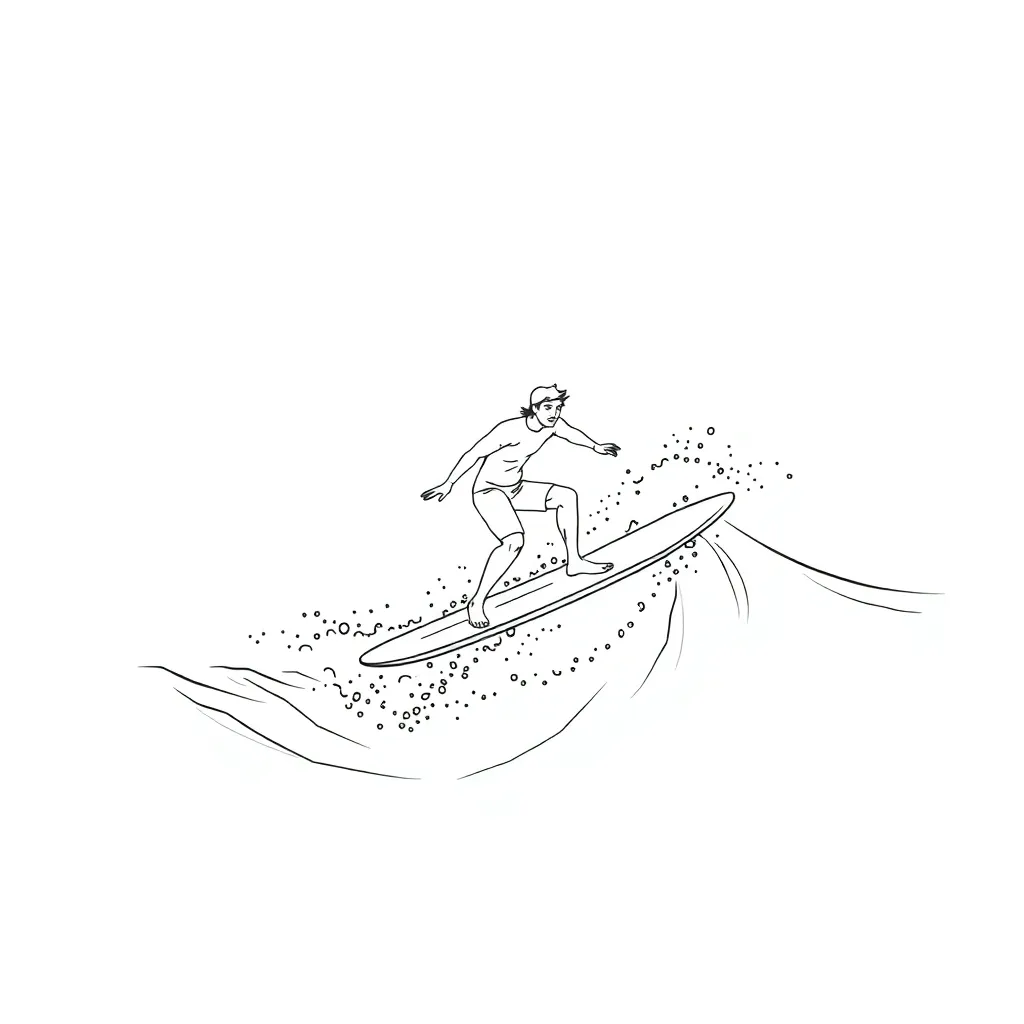 Surfer coloring page
