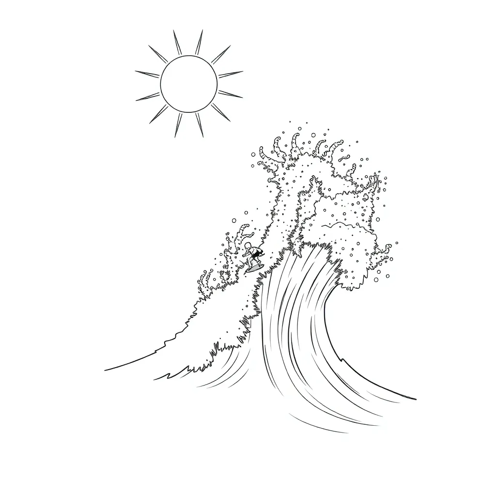 Surfer coloring page