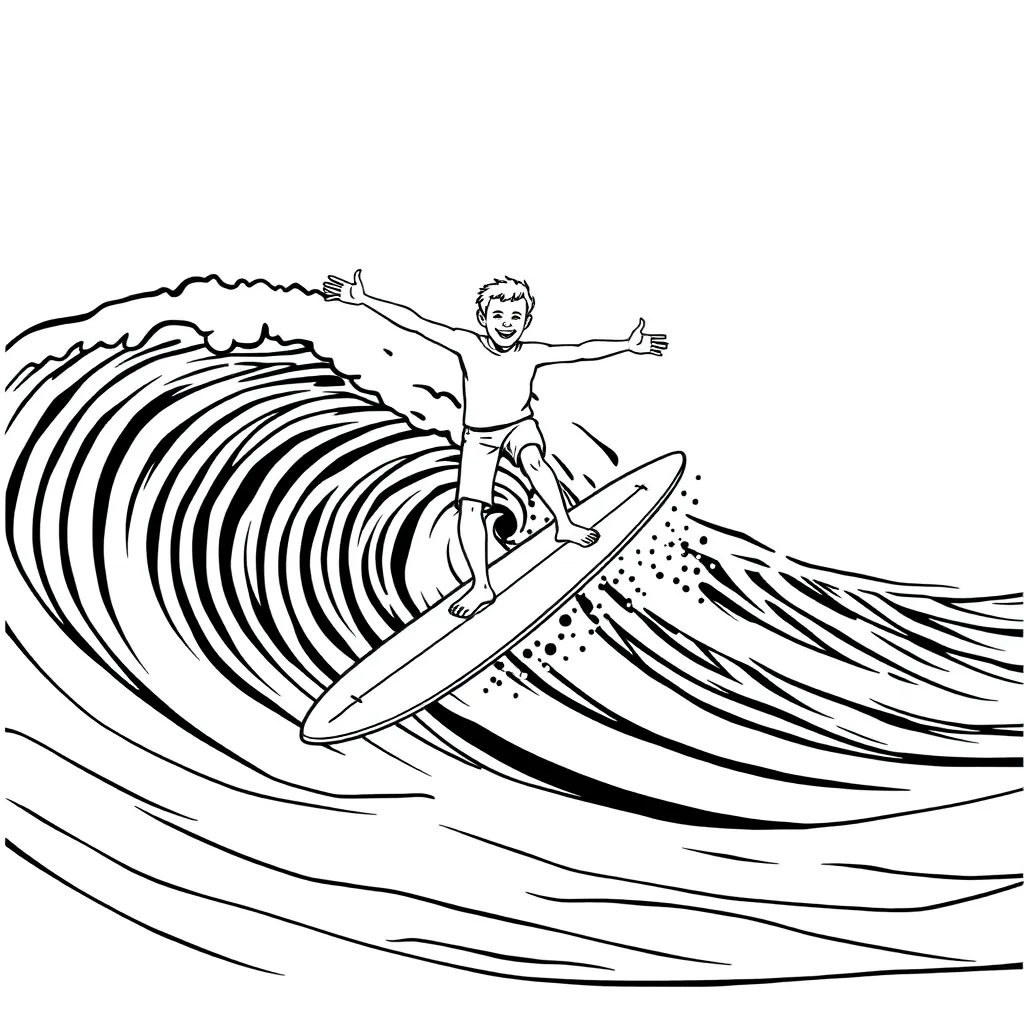 Surfer coloring page