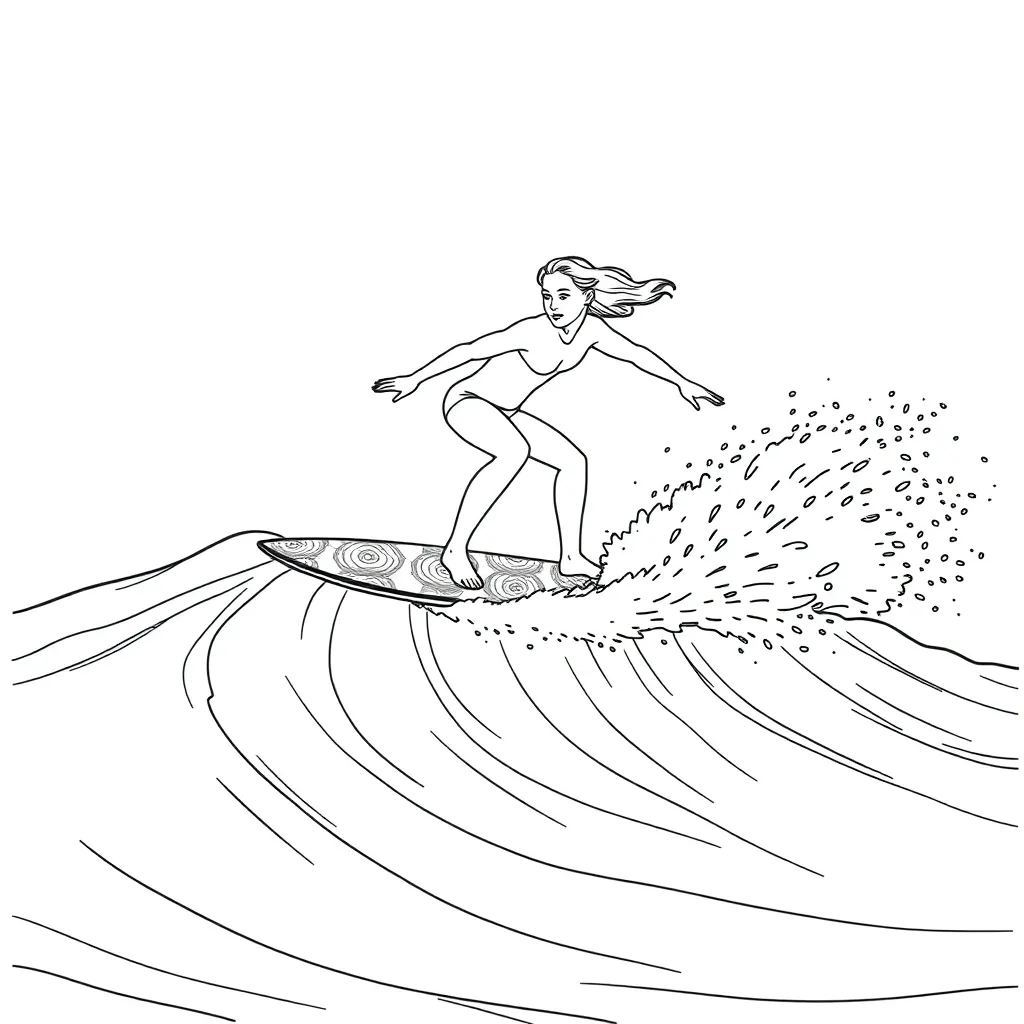 Surfer coloring page