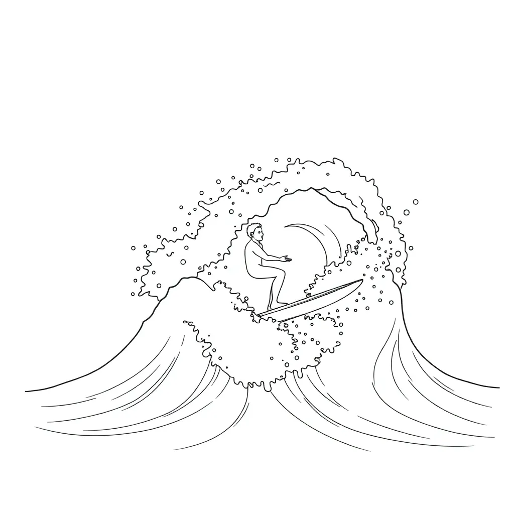 Surfer coloring page