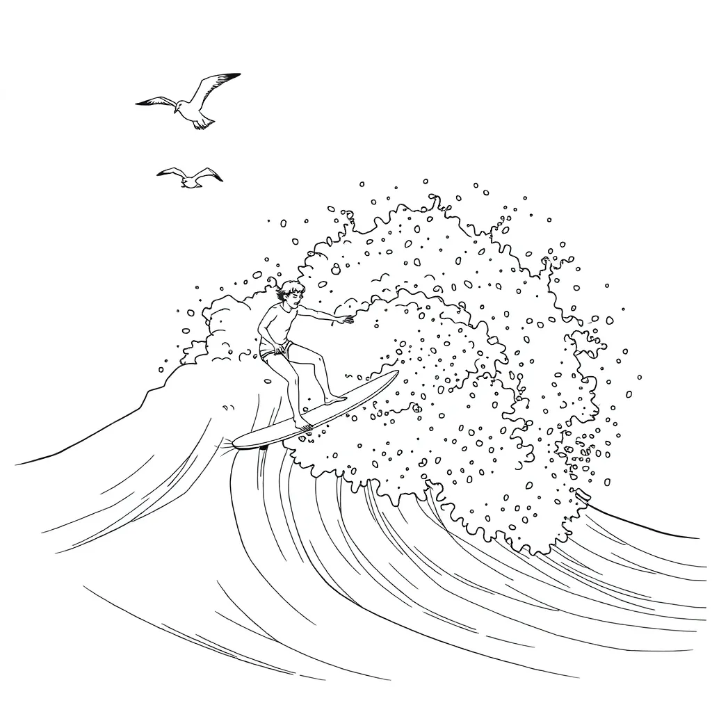 Surfer coloring page