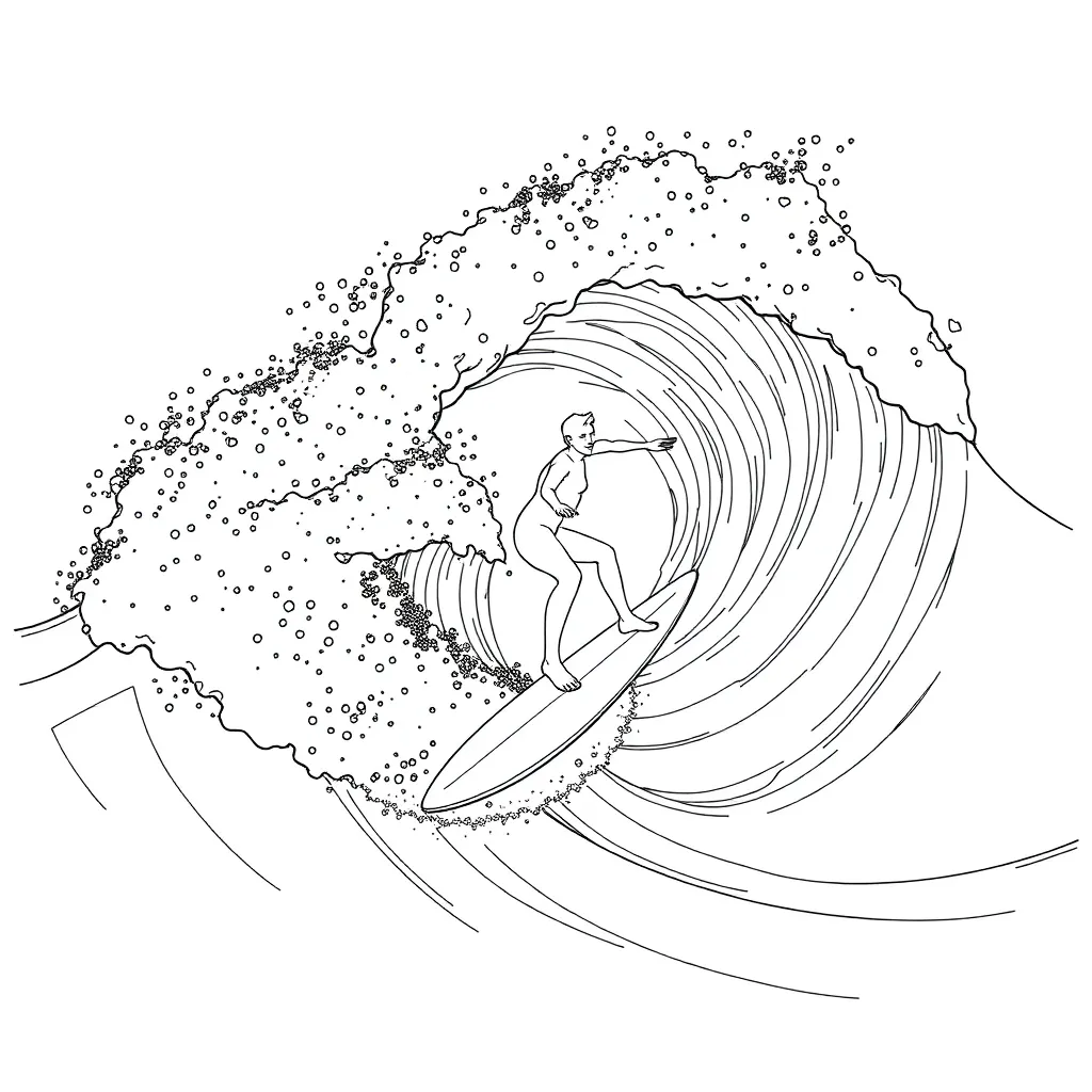 Surfer coloring page