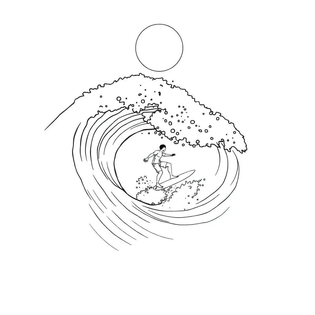 Surfer coloring page