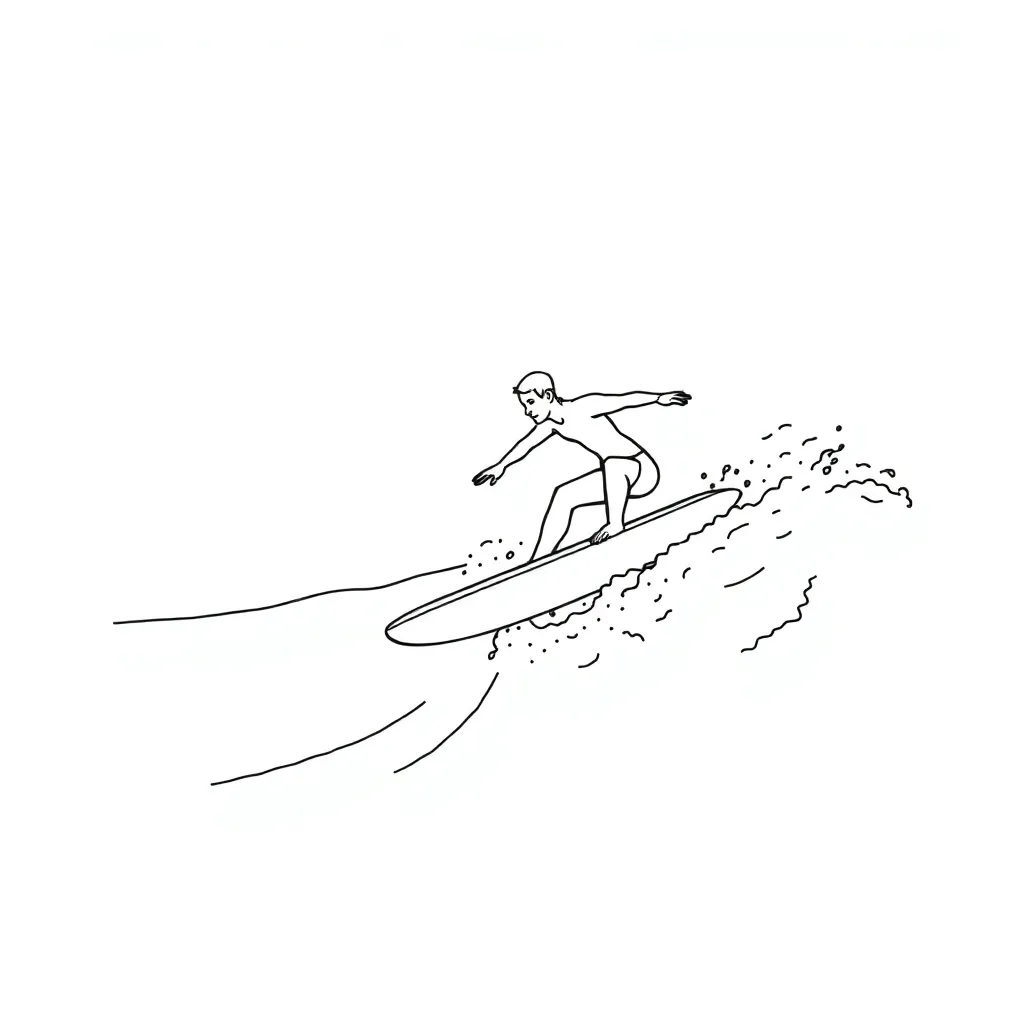 Surfer coloring page
