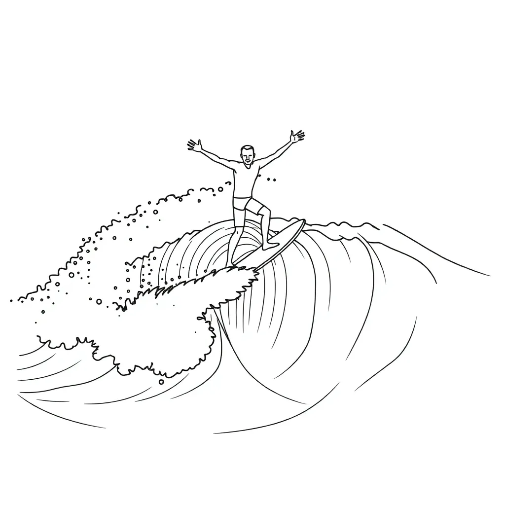 Surfer coloring page