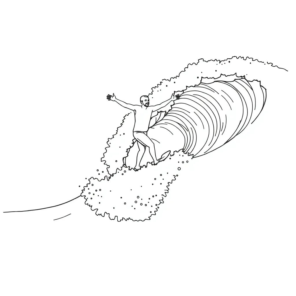 Surfer coloring page