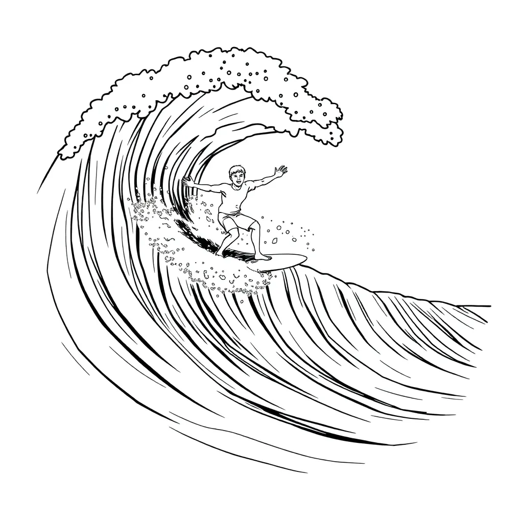Surfer coloring page