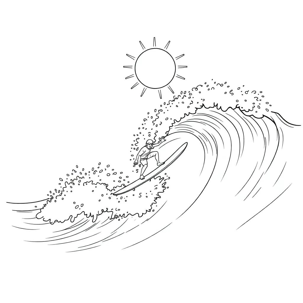 Surfer coloring page