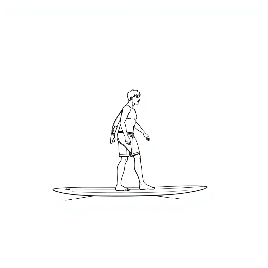 Surfer coloring page