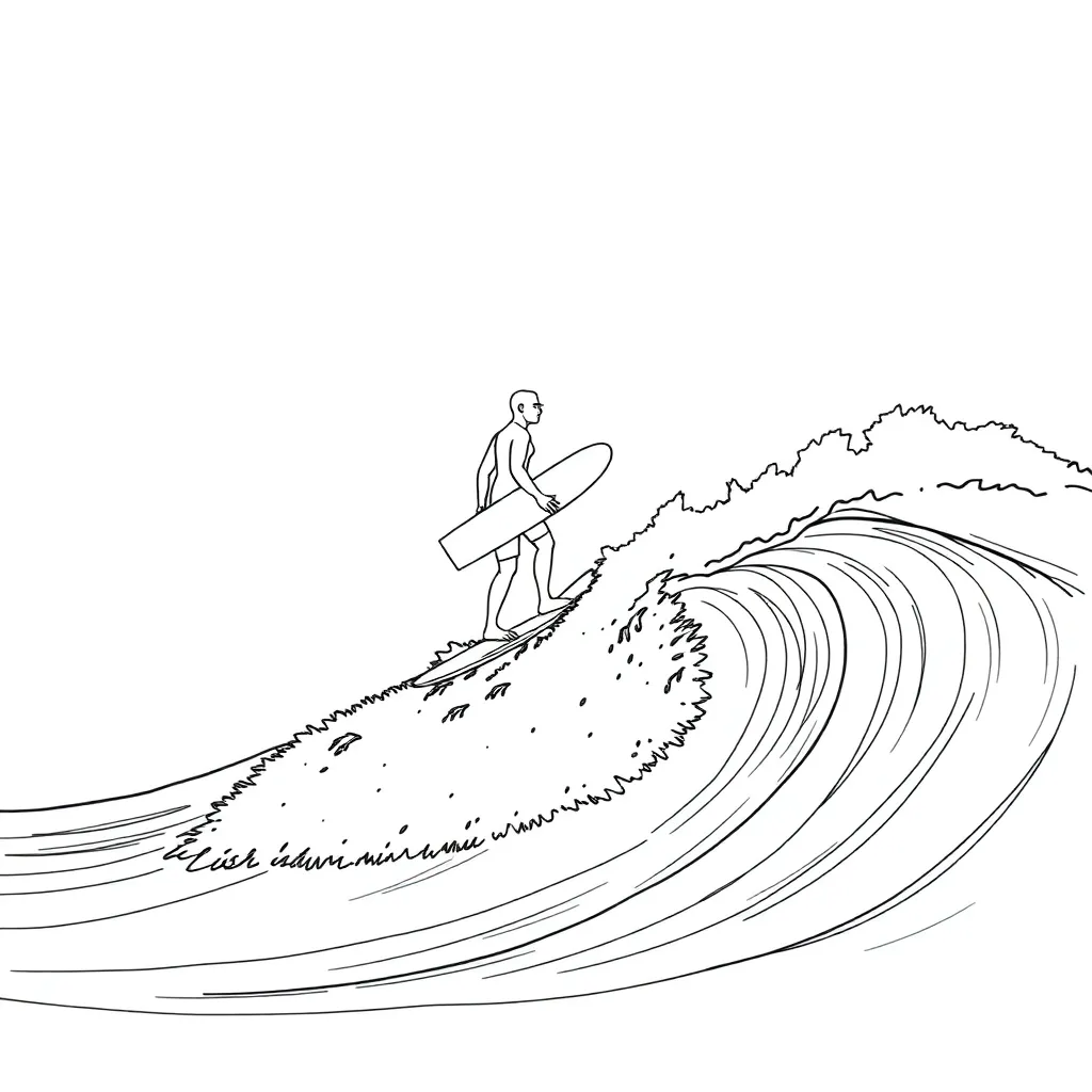 Surfer coloring page