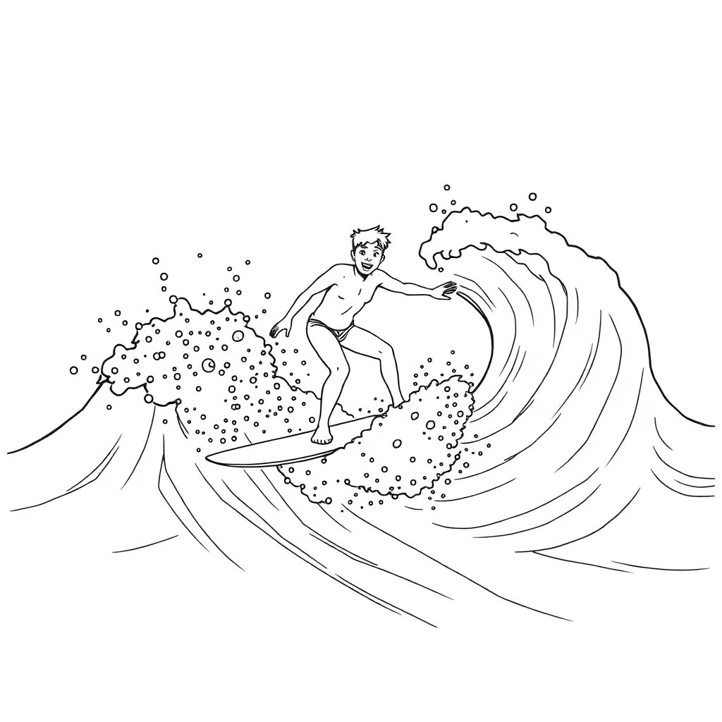 Surfer coloring page