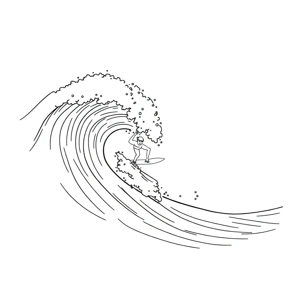 Surfer coloring page